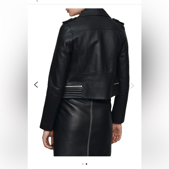 maje Basalt leather jacket T36 Black. - Picture 2 of 7